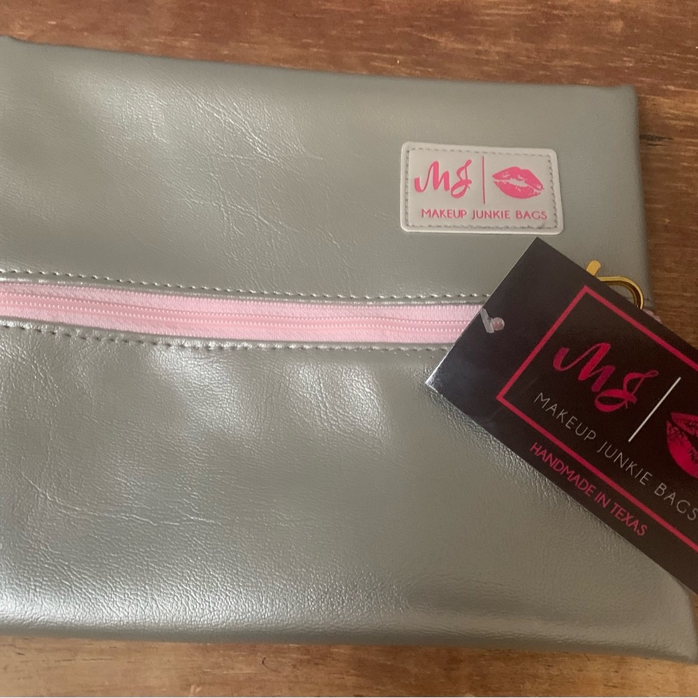 Makeup Junkie Bags Silver Cosmetic Bag
